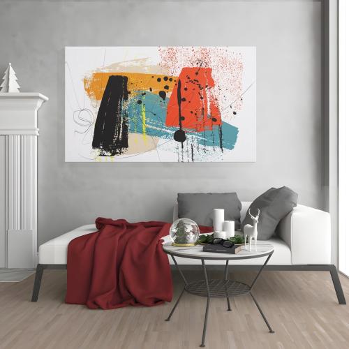 لوحة كانفاس على إطار خشبي بتصميم رسومات فن الشارع