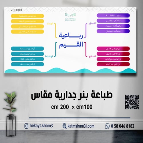 لوحة بنر رباعية القيم