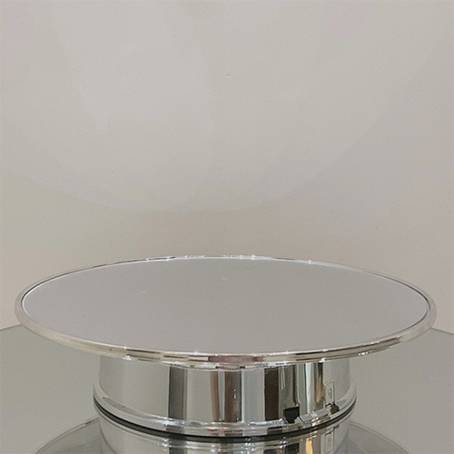 قاعدة دوارة مع مرآة (فضي لامع)