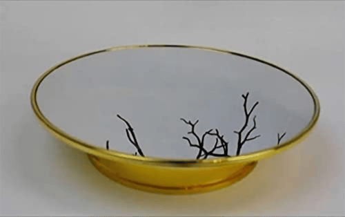 قاعدة دوارة مع مرآة (ذهبي لامع)