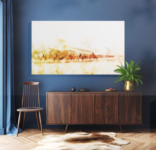 لوحة كانفاس على إطار خشبي بتصميم ابل بطابع رسمي