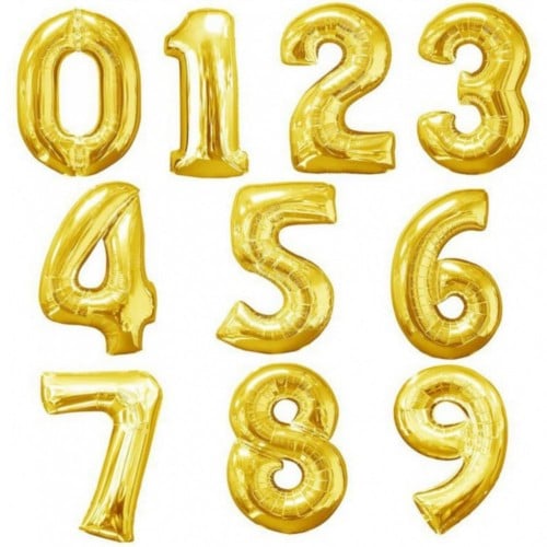 بالون الأرقام الطائرة الذهبي
