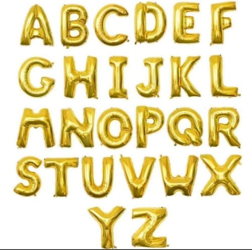 بالون الحروف الطائرة الذهبي
