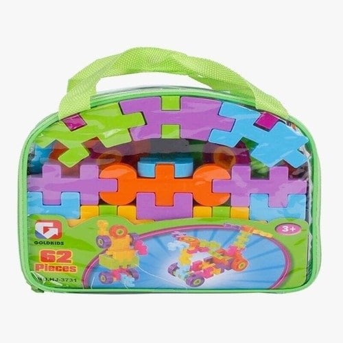 جولد كيدز مكعبات تركيب كبيرة الحجم الوان عدد 62 قط...