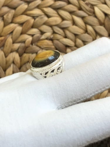 خاتم الفضة سليماني يشف أحمر من النوادر صياغة حجازي...