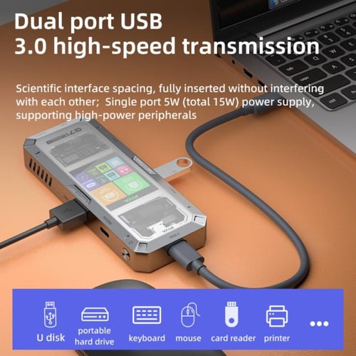 وصلة تايب سي PIVA G71 بمنفذ بـ 7 منافذ بقدرة 100 و...