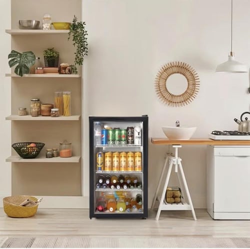 ثلاجة دانسات بباب زجاجي 90.0 لتر D190Sc اسود