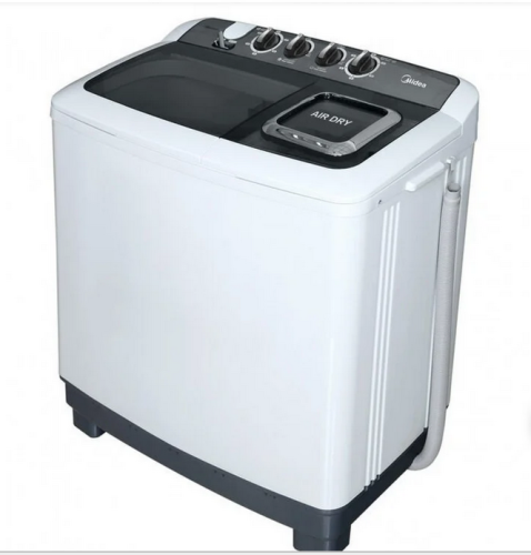 غسالة ميديا 10 ك حوضين ابيض غطاء اسود - TW100ADNB