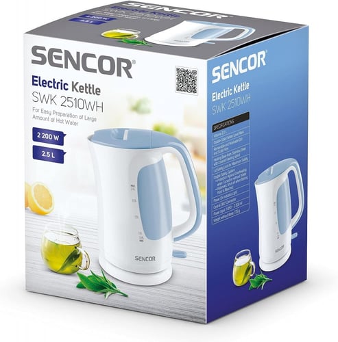 غلاية ماء سينكور 2.5 لتر ابيض بلاستيك-SWK 2510WH