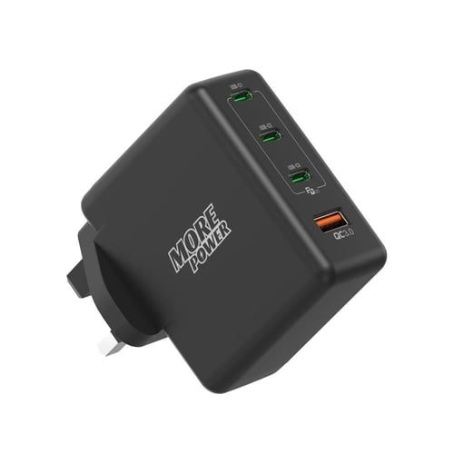 شاحن بيت 100 واط 3 منافذ PD ومنفذ USB (مور باور) -...