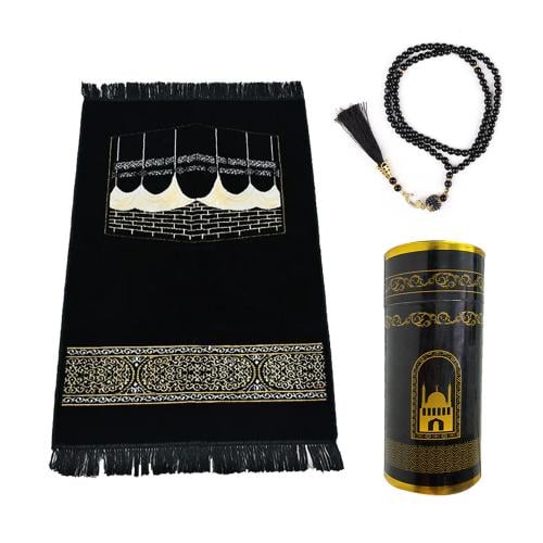سجادة صلاة ومسبحة سوداء SAK-01