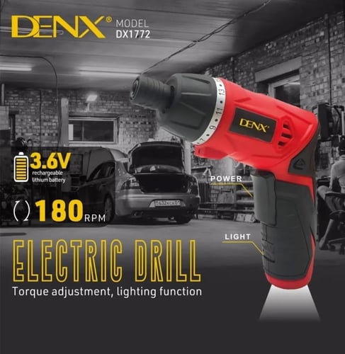 دريل لا سلكي مزود بكشاف دينكس