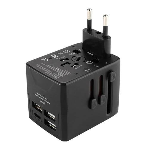 شاحن سفر 3 منافذ USB ومنفذ PD (مور باور) - ضمان سن...