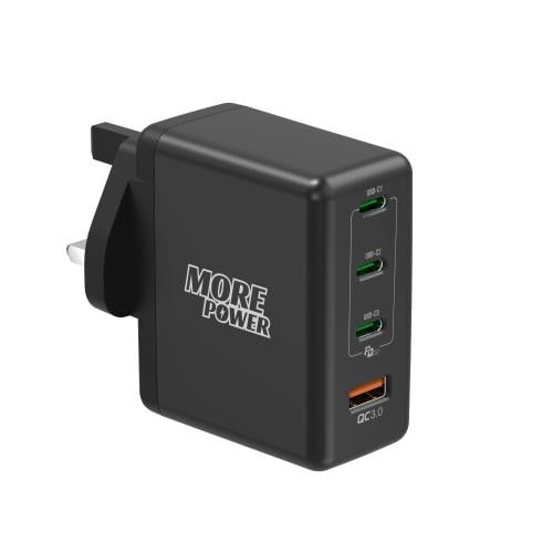 شاحن بيت 100 واط 3 منافذ PD ومنفذ USB (مور باور) -...