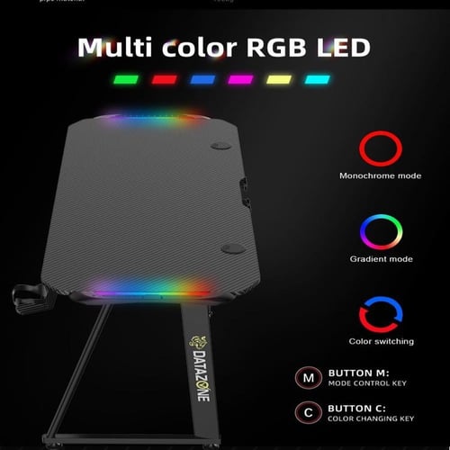 طاولة ألعاب + إضاءة داتا زون DZ-GT-202 | طاولة قيم...