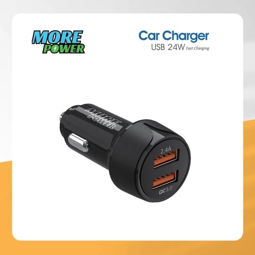 شاحن سيارة (منفذين) 24 واط (مور باور) - ضمان سنتين