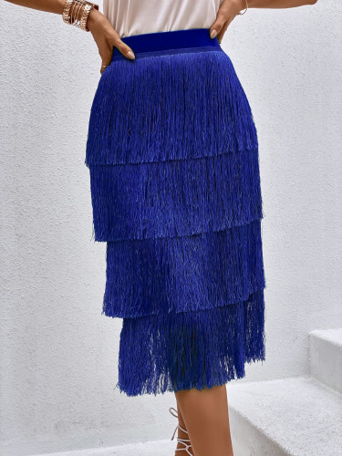 A skirt with a hem in a solid color