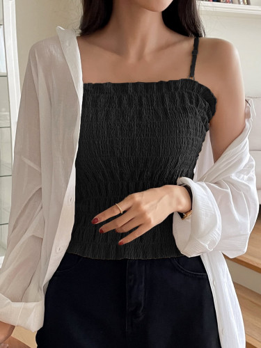 A top with crinkled edges