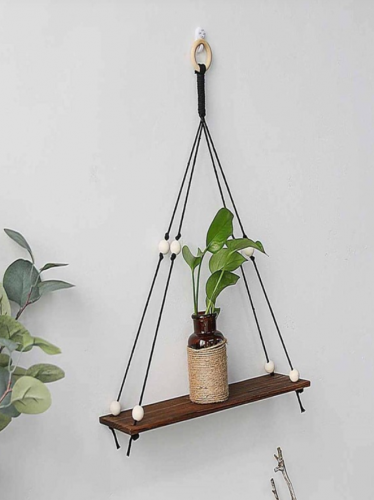 Wall-mounted storage rack, single piece wood