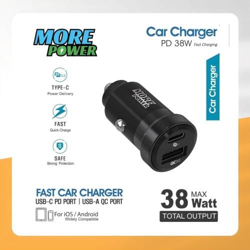 شاحن سيارة مور بور – 38 واط منفذين شحن