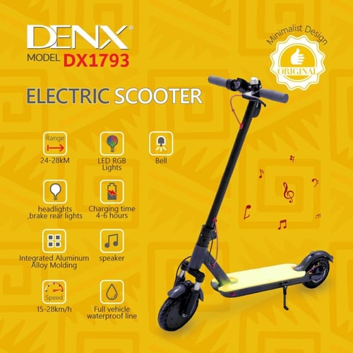 سكوتر كهربائي ذكي بسرعة 28 كم /ساعة مزود باضاءه وس...