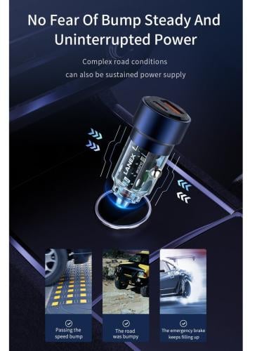 شاحن سيارة لانيكس LQ16 سريع الشحن PD45W ثنائي المن...