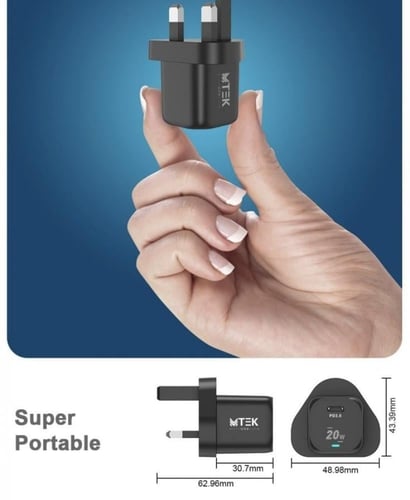 فيش جداري 20 واط منفذ PD من Mtek