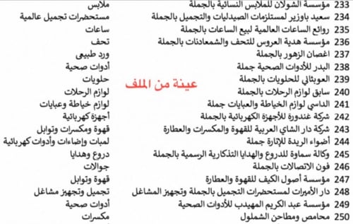 ملف دليل الموردين بل جملة في السعودي لجميع المشاري...