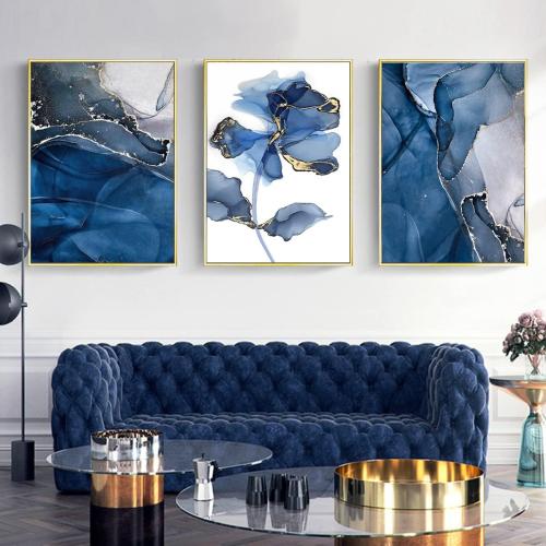 Blue flowers plate, 3 pieces, 40 x 60 cm