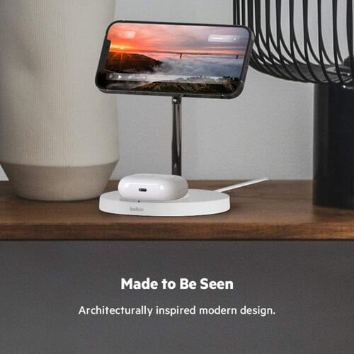 شاحن لاسلكي 2 في 1 من Belkin بخاصية MagSafe: شحن س...