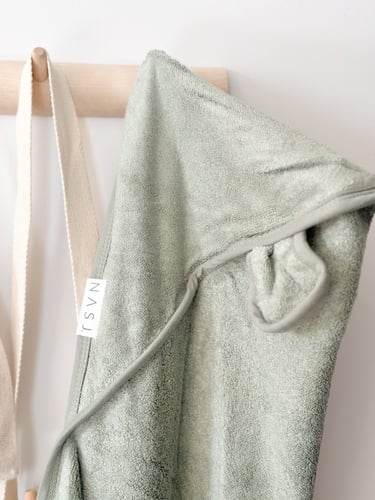 منشفة إستحمام ناعمة بقبعة| sage