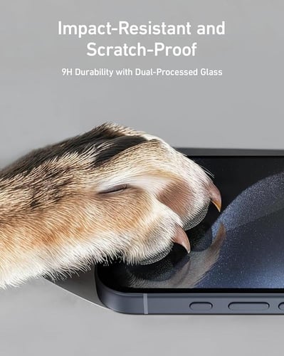 واقي شاشة Anker، زجاج مقسّى عالي الدقة مقاوم للفقا...