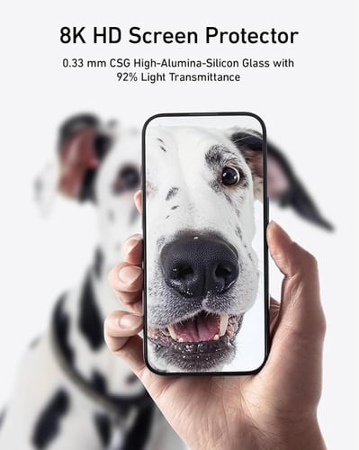 واقي شاشة Anker، زجاج مقسّى عالي الدقة مقاوم للفقا...