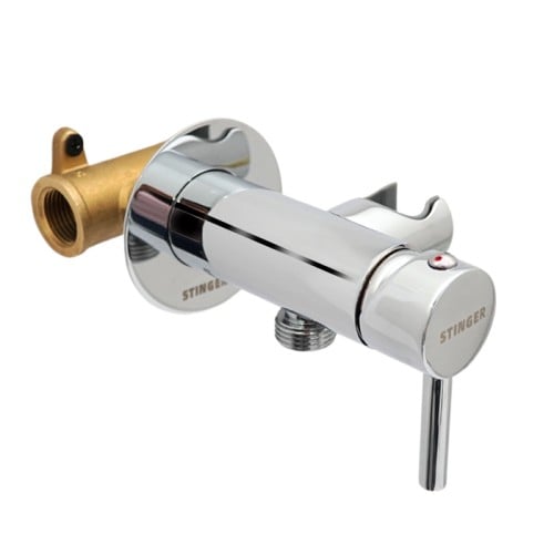 خلاط شطاف مخفي كروم دائري مع قلب كامل وحامل شطاف