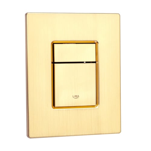 زر سيفون جروهي مربع ذهبي مطفي