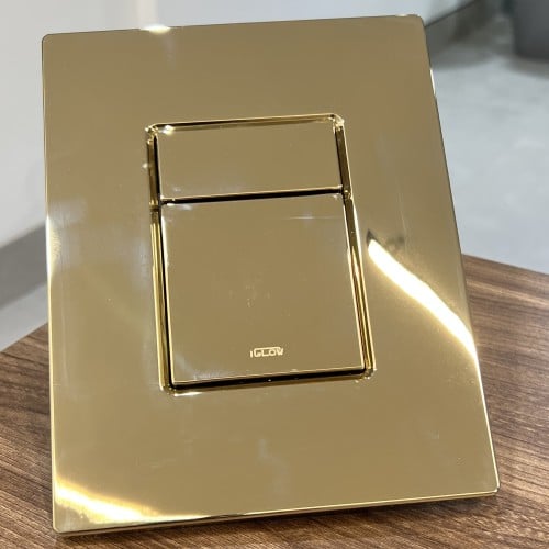 زر سيفون جروهي مربع ذهبي لامع