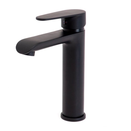 خلاط مغسلة قصير أسود مطفي سيلفر