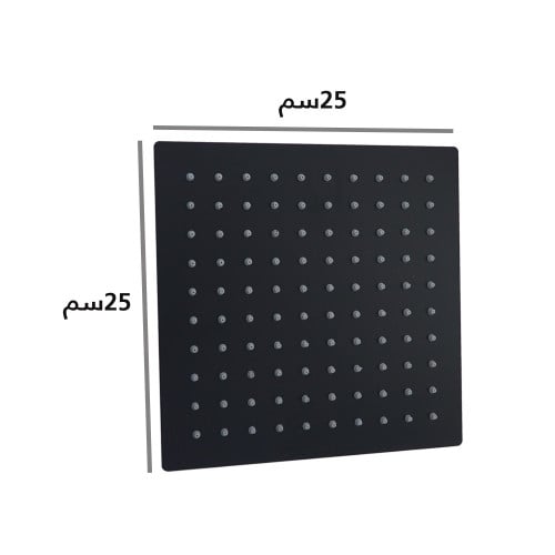 طاسة دش مطري مربعة 25×25 أسود SS 304