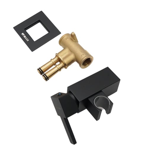 خلاط شطاف اسود مربع مخفي مع قلب كامل وحامل شطاف