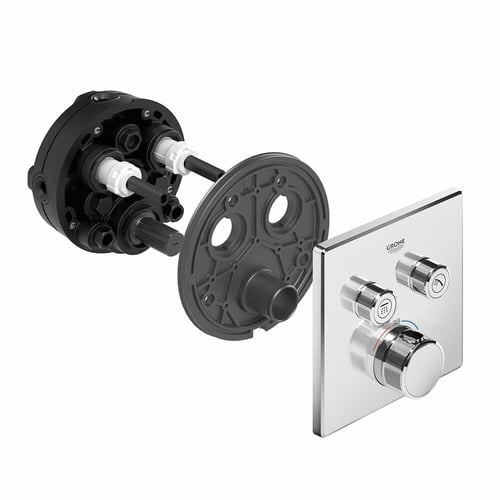 وجه خلاط دش مخفي 2 خط مربع كروم سمارت بوكس جروهي G...