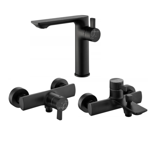 خلاط مغسلة-دش-شطاف تريدكس Elegant اسود مطفي مرخم 1...