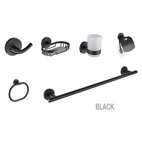 اكسسوار حمام ليما نحاس أسود 6 قطع AC-10200-B