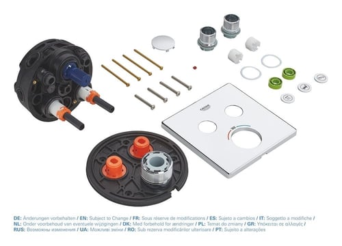 وجه خلاط دش مخفي 2 خط مربع كروم سمارت بوكس جروهي G...