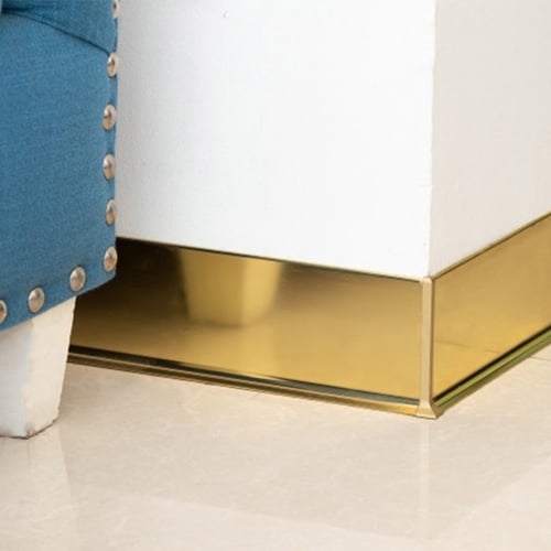 بروفايل نعلة المنيوم لون ذهبي لامع Bright Gold