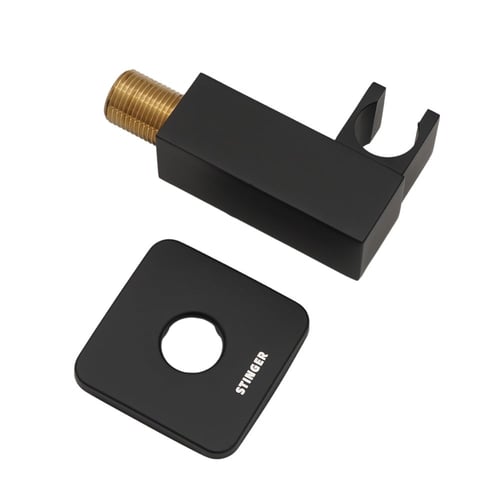 كوع مخرج شطاف مربع اسود مع حامل متحرك