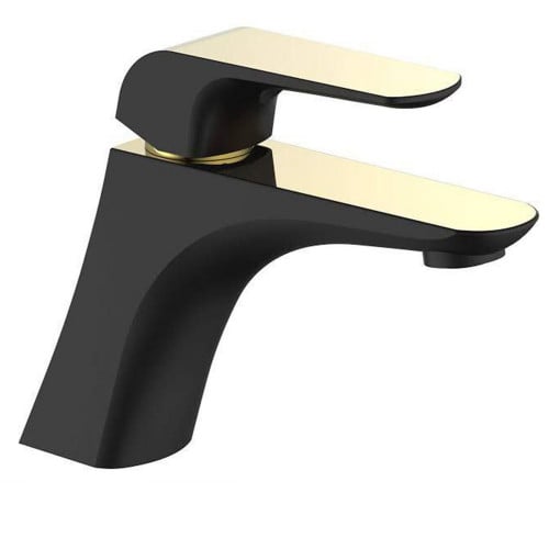 خلاط مغسلة قصير هزنت ألماني ذهبي أسود ELITE A7001_...