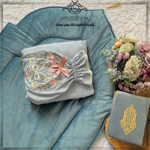 طقم صلاة بلباس موديل عادي مطرز