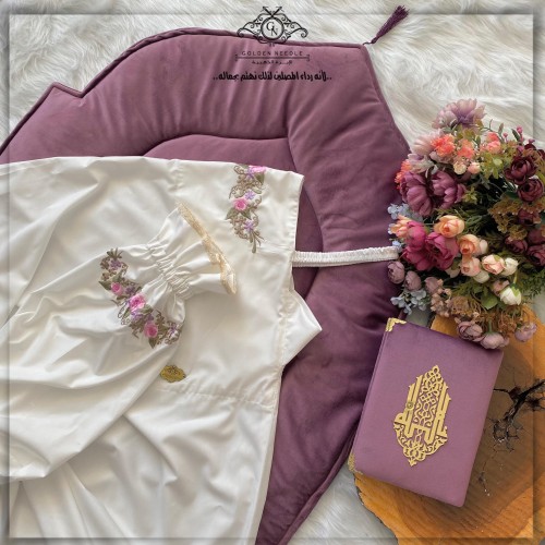 طقم صلاة بلباس موديل عادي مطرز