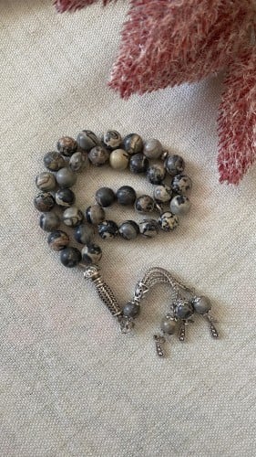 سبحة عقيق برازيلي رخامي