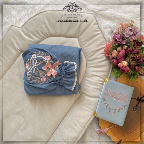 طقم صلاة بلباس موديل عادي مطرز